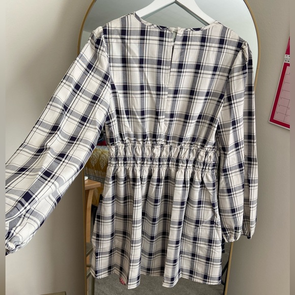 🤍Lulu’s Tad of Plaid Ivory Plaid Balloon Sleeve Mini Dress - Picture 8 of 10